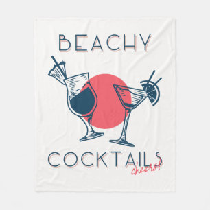 Beachy Cocktails Cheers Party Art Fleece Blanket