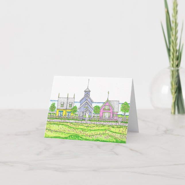 Beachy Cottages Folded Notecard (Front)