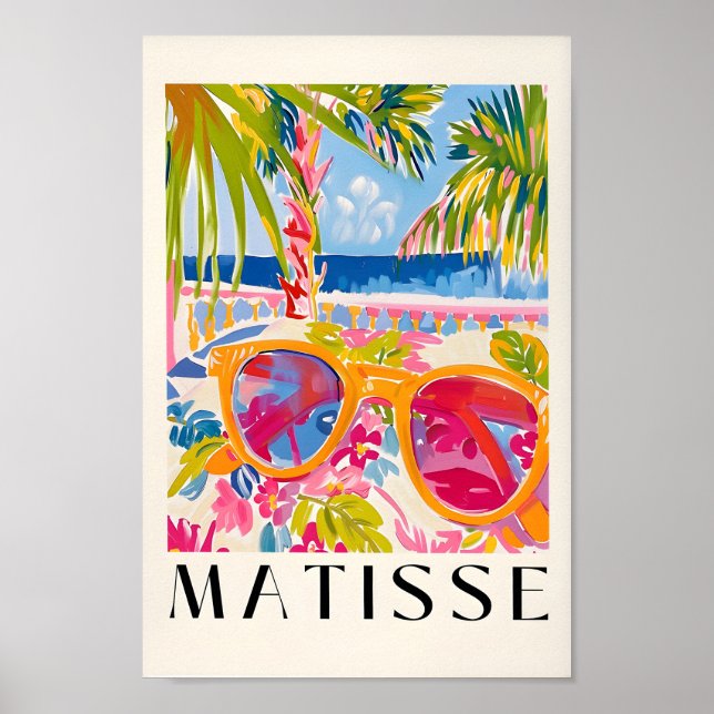 Beachy Decor, Sunglasses Poster, Summer Vibes Art  Poster (Front)