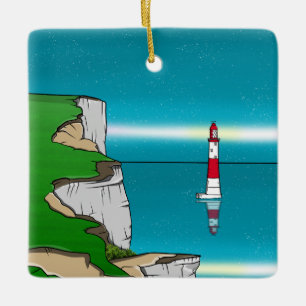 Beachy Head lighthouse and Cliff Top Ceramic Ornament