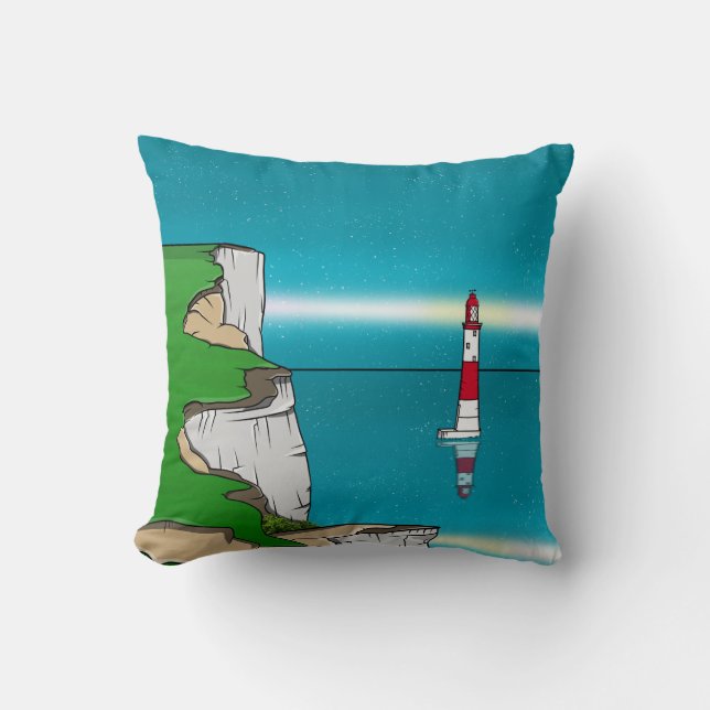 Beachy Head lighthouse and Cliff Top Cushion (Front)