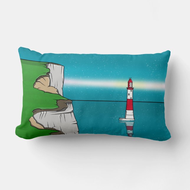 Beachy Head lighthouse English Channel Lumbar Cushion (Front)