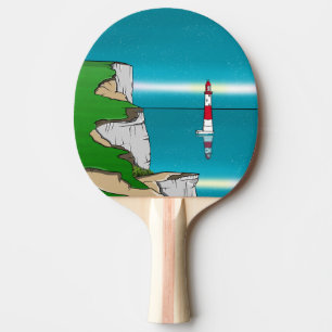 Beachy Head lighthouse English Channel Ping Pong Paddle
