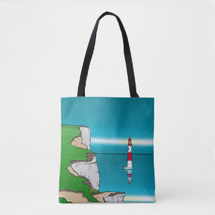 Beachy Head lighthouse English Channel Tote Bag