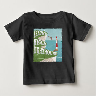 Beachy head lighthouse retro poster baby T-Shirt