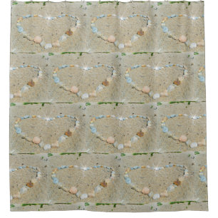 Beachy Heart Art Shower Curtain
