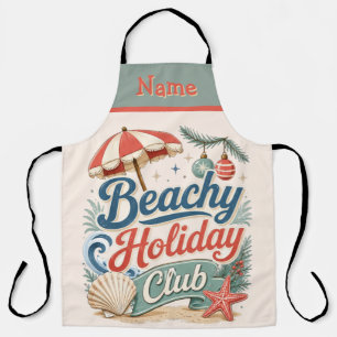 Beachy Holiday Club Retro Coastal Christmas Apron