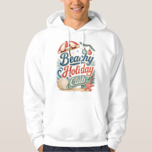 Beachy Holiday Club Retro Coastal Christmas Hoodie
