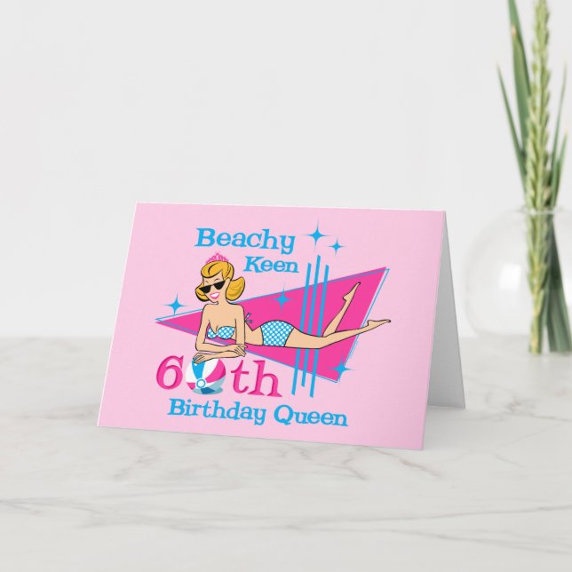 Beachy Keen 60th Birthday Card (Front)