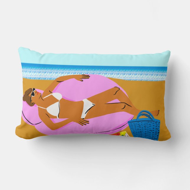 Beachy Keen - Pink Lumbar Cushion (Front)