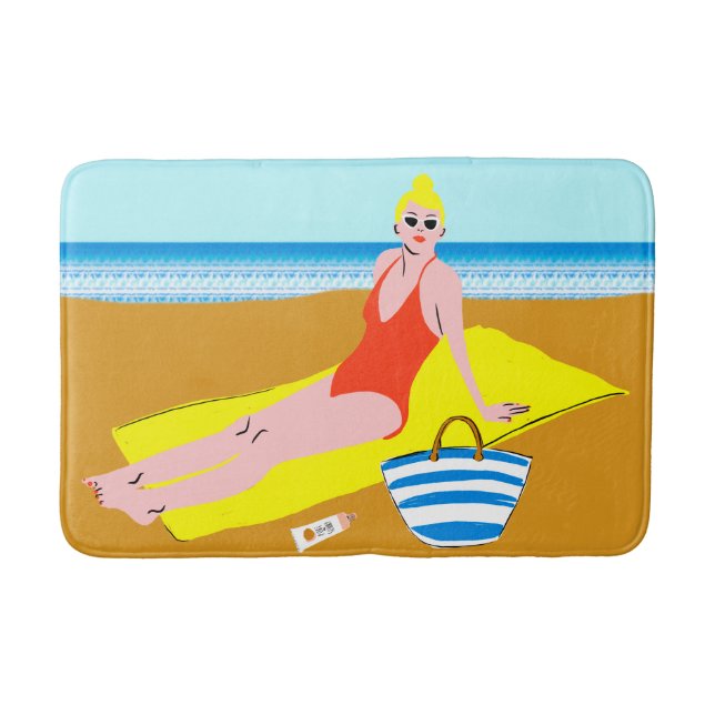 Beachy Keen - Yellow Bath Mat (Front)