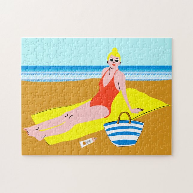 Beachy Keen - Yellow Jigsaw Puzzle (Horizontal)