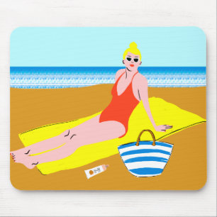 Beachy Keen - Yellow Mouse Pad