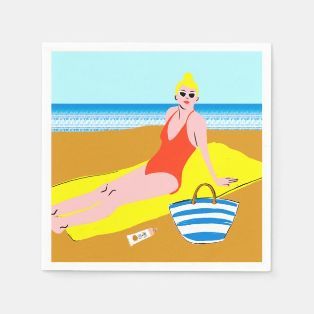 Beachy Keen - Yellow Napkin (Front)