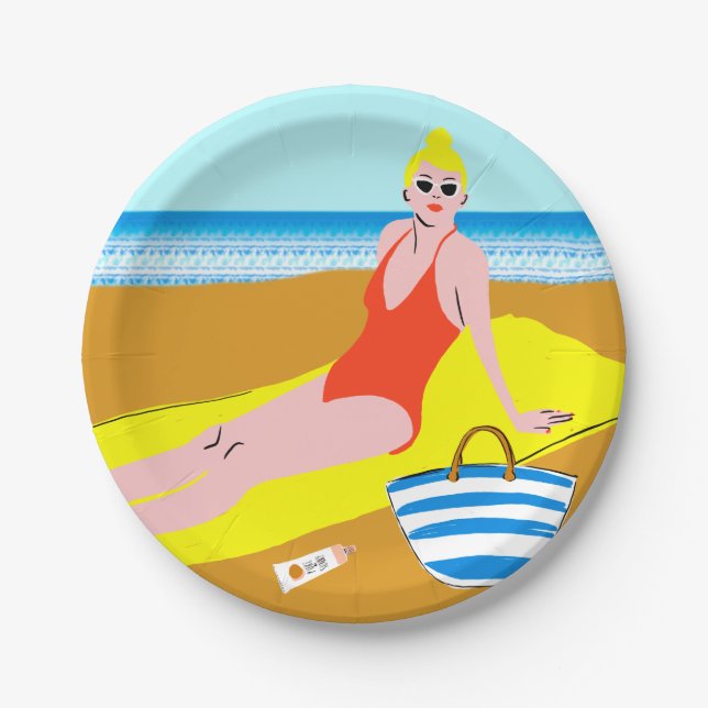 Beachy Keen - Yellow Paper Plate (Front)