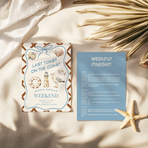 Beachy Lighthouse Lifesaver Coastal Bachelorette Invitation