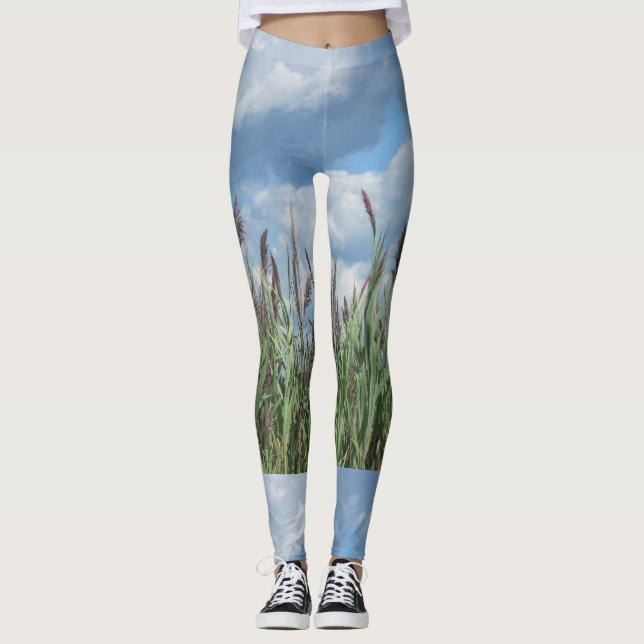 Beachy Marsh Grass Leggings (Front)