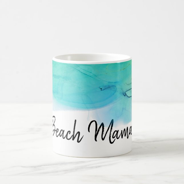 *~*  Beachy Ocean Abstract Watercolor Mama Coffee Mug (Center)