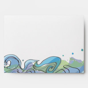 Beachy Ocean Bar Bat Mitzvah Invitation Envelope