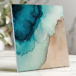 Beachy Ocean Blue and Sand Watercolor Ceramic Tile<br><div class="desc">Transform your space with this serene watercolor tile featuring flowing blends of deep ocean blue, turquoise, and sandy beige. The organic, free-flowing design mimics the natural beauty of the sea and shore, bringing a coastal-inspired aesthetic to your home. Perfect for backsplashes, accent walls, or any décor project that captures the...</div>