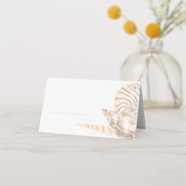 Beachy Sea Shell Design Place Card (Front)