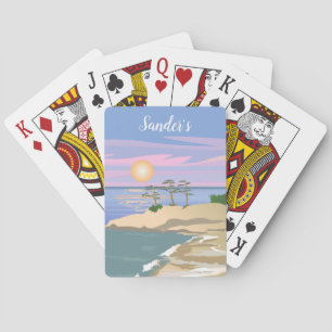 Beachy Sunset Personalised Classic Playing Cards