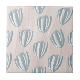Beachy Tulips Floral Ceramic Tile