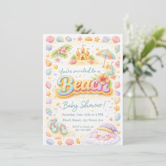 “Beachy Vibes” Baby Shower Invitation