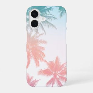 Beachy Vintage Sunset Palm Trees iPhone 16 Case