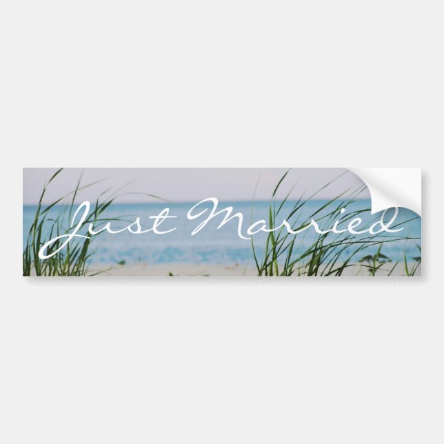 Beachy Wedding Bumper Sticker (Front)