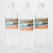 Beachy Wedding Water Bottle Gift