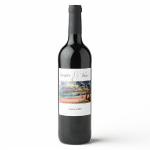 Beachy Wedding Wine Label