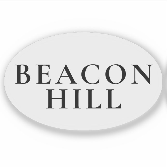 Beacon Hill Boston Preppy Oval Sticker (Front)