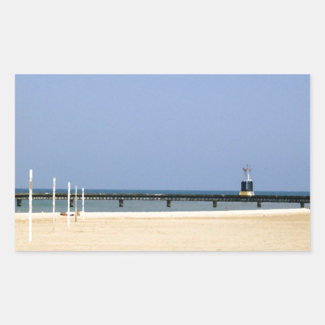 Beacon Light of Lake Michigan Shores Rectangular Sticker (Front)