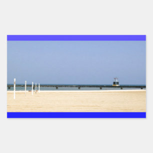 Beacon Light of Lake Michigan Shores Rectangular Sticker