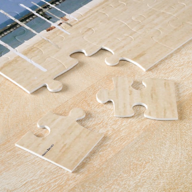 Beacon Light on Lake Michigan Shores Jigsaw Puzzle (Side)