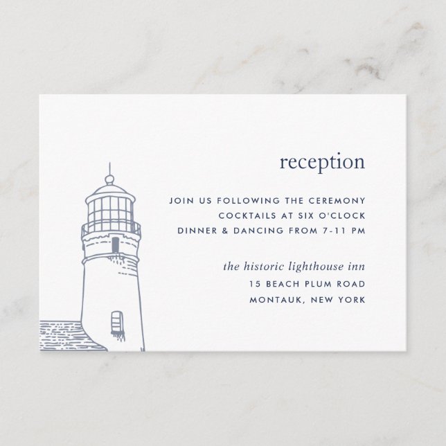 Beacon | Nautical Lighthouse Reception Card (Front)