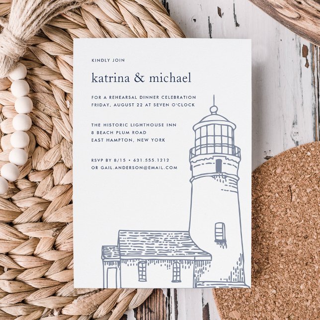 Beacon | Nautical Rehearsal Dinner Invitation (Creator Uploaded)