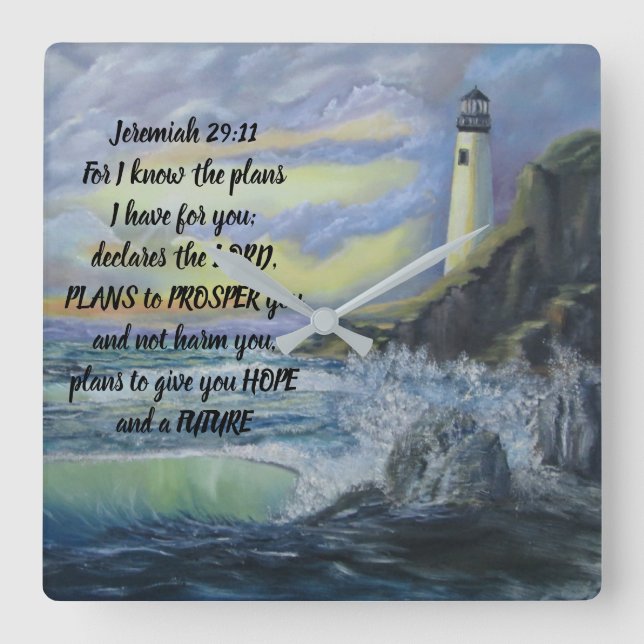 Beacon of Hope Acrylic Wall Clock Jeremiah 29:11 (Front)