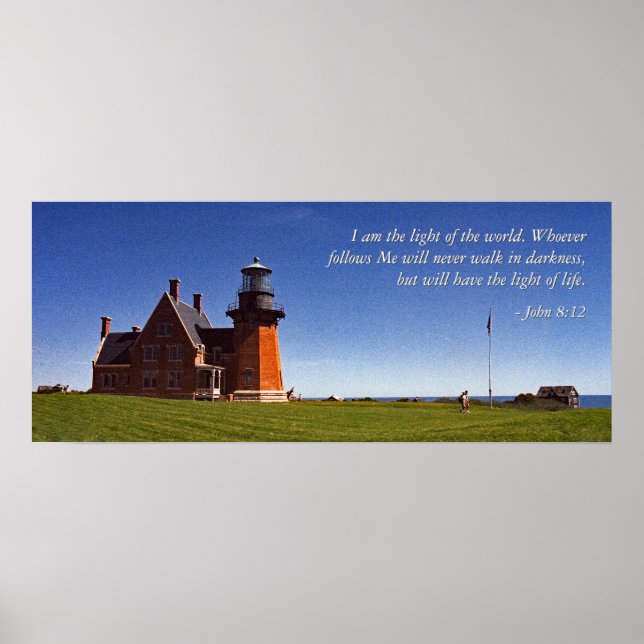 Beacon of Southeast Block Island ( With Words)) Poster (Front)