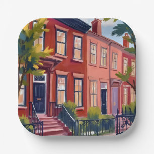 Beacon Street Boston Massachusetts Paper Plate