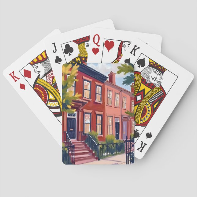 Beacon Street Boston Massachusetts Playing Cards (Back)