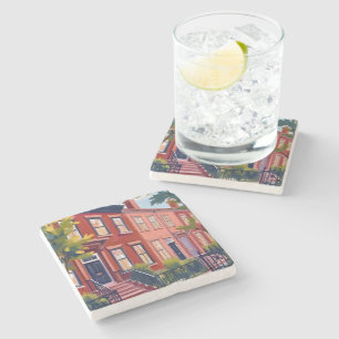 Beacon Street Boston Massachusetts Stone Coaster