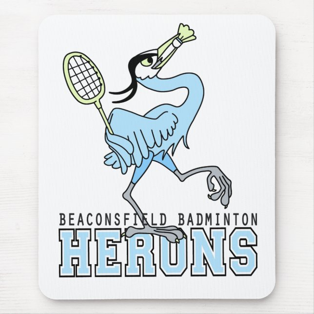 Beaconsfield Badminton Herons Mouse Pad (Front)