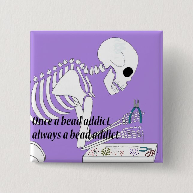 Bead Addict 15 Cm Square Badge (Front)
