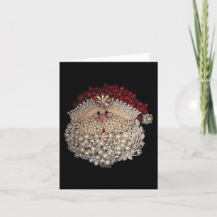 Bead Christmas Santa Star-gemstone-White-Xmas  Card