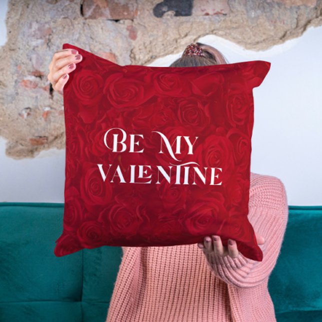 Bead of red roses Pattern Be My Valentine Cushion (Creator Uploaded)
