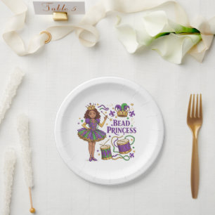 Bead Princess - Mardi Gras Paper Plate