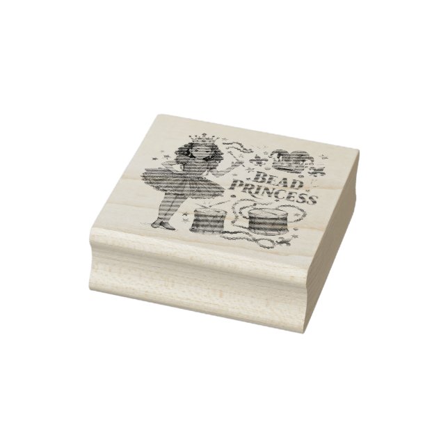 Bead Princess - Mardi Gras Rubber Stamp (Stamp)