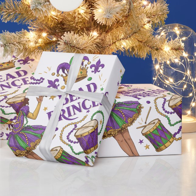 Bead Princess - Mardi Gras Wrapping Paper (Holidays)